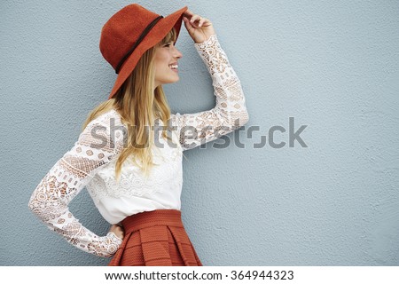 High fashion on young model against wall
