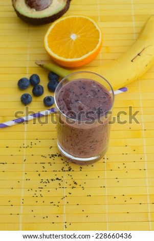Orange blueberry banana smoothie