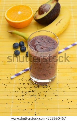 Orange blueberry banana smoothie