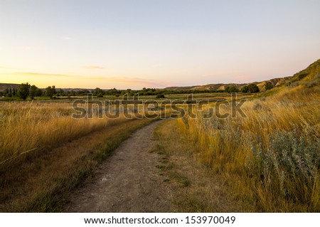 Path in Prairie Landscape, Pavan Park, Lethbridge, Alberta