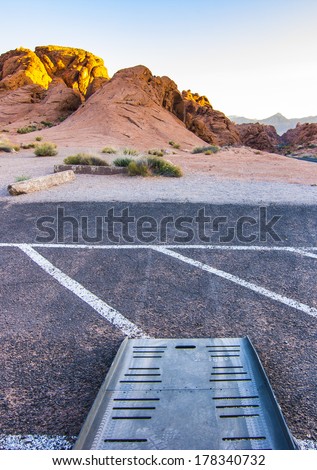 Wheelchair Van ramp deployed at Valley of Fire State Park, Nevada, USA