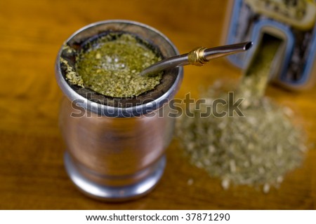 Traditional yerba mate tea popular in latin america