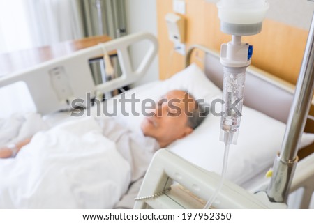 Sick old man in hospital
