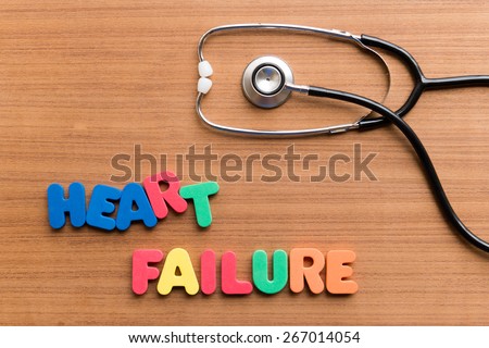 heart failure colorful word on the wooden background