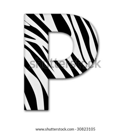 stock photo Letter P from the alphabet Made of animal print It has