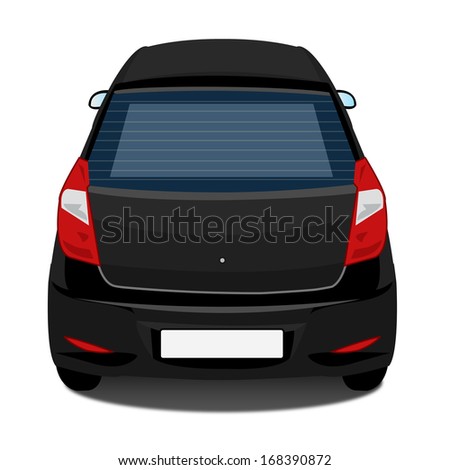 Car - Back view - black