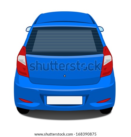 Car - Back view - blue