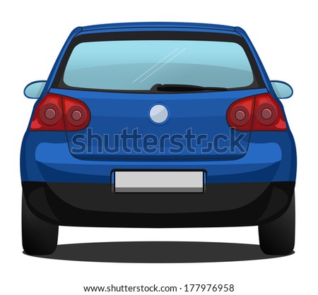 Car Back View - Blue