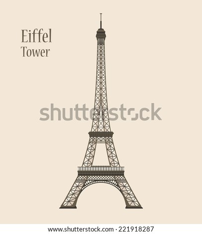 Eiffel Tower in Paris Silhouette Vector Illustration Eiffel Tower in Paris Silhouette Vector Illustration