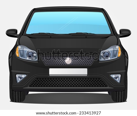 Vector black Car Front view Vector black Car Front view