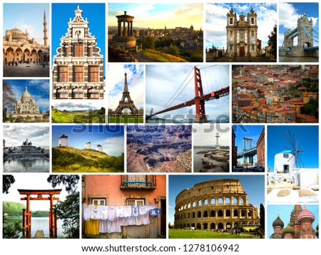 Pictures of very popular and touristic places in the world