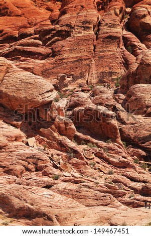 Close up of  red rock at red rock canyon in Nevada