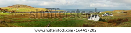 Beautiful scenic coastal view of skye island in Scotland, UK