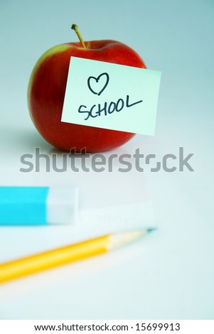 Apple with note \