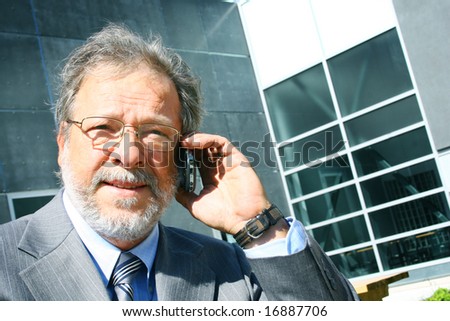 Senior business man on phone
