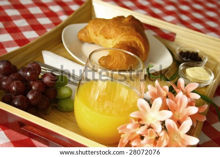 Breakfast in a tray