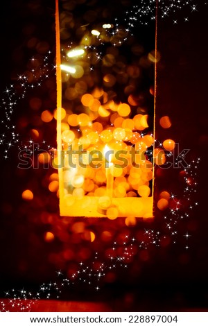 blur and soft focus of Candle light with bokeh light in Christmas