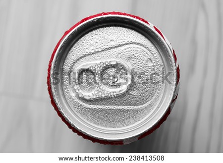 Water droplets on soda cans for background
