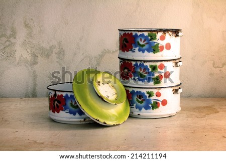 Metal Tiffin, Food Containers with thai painting