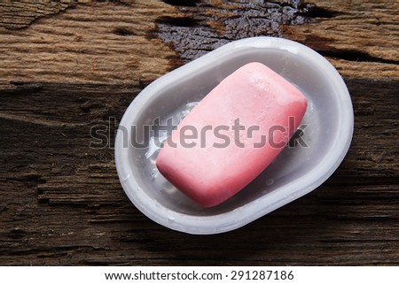 Soap on the wooden floor