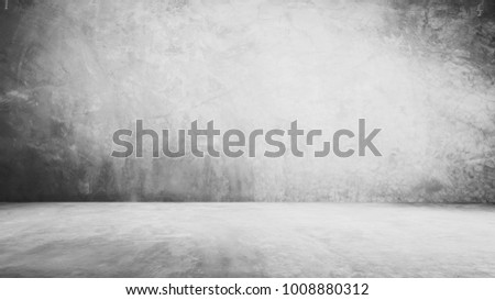 cement floor and wall backgrounds, dark room, interior.