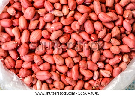 Peanut kernels put in plastic bags