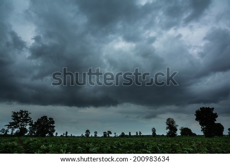 Rainy clouds over horizon Rainy clouds over horizon