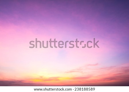 colorful of sky with clouds in the evening