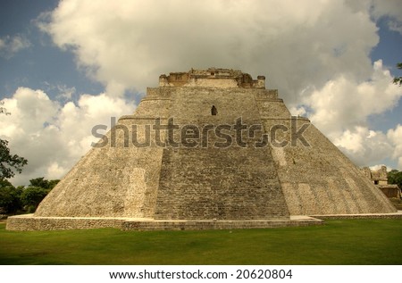 Old stone temple in Uxmal, Mexico