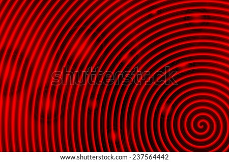 Red and black swirl with red circles