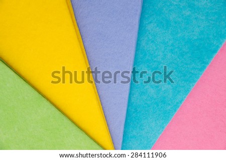 Selection of colorful felt sheets