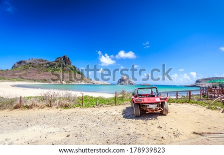 Fernando de Noronha, isle in the Northeast of Brazil,with Buggy car view