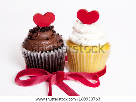 Interracial Love Concept Cupcakes