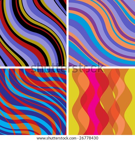 abstract waves illustration series collection of 4