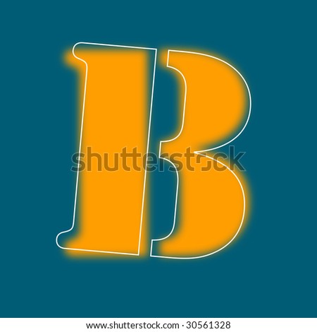 letter B alphabet symbol stencil design