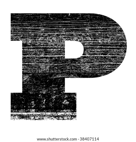 stock photo grunge letter P alphabet symbol design
