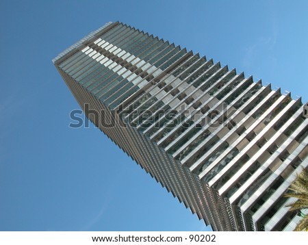 One of the Twin towers of the Olympic district in Barcelona, Spain