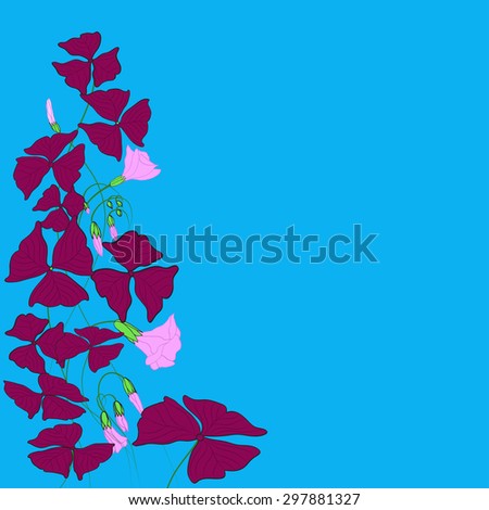 vector flowers purple leaves