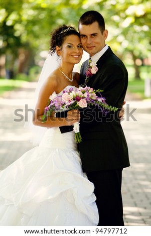 stock photo happy wedding couple