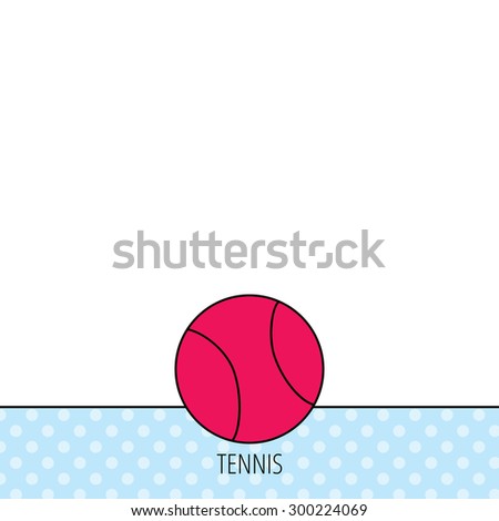 Tennis equipment icon. Sport ball sign. Team game symbol. Circles seamless pattern. Background with red icon. Vector