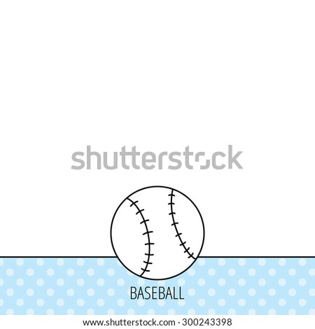 Baseball equipment icon. Sport ball sign. Team game symbol. Circles seamless pattern. Background with icon. Vector