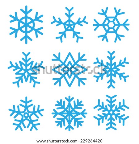 Snowflakes set.vector illustrations