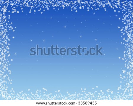 Snow Background on Snow Frame Background  Falling Ice Stock Photo 33589435