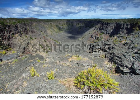 Crater in Hawaii Volcanoes National Park on the Big Island of Hawaii