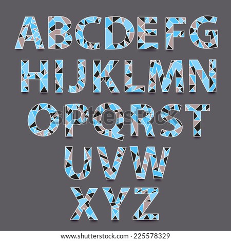 Vector Alphabet Set. Hand drawn triangle alphabet ABS letters - vector.