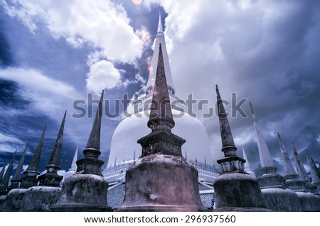 Wat Phra Mahathat, Thailand taken in Near Infrared