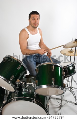 Drummer Playing Drums