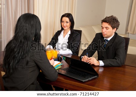 Busienss people having a job  interview and discuss with manager