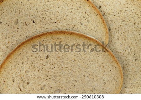 Three Slices of Bread, Detail / Sliced Brown  Bread