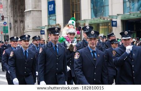 NEW YORK, NY, USA - MAR 17: St. Patrick\'s Day Parade on March 17, 2014 in New York City, United States.